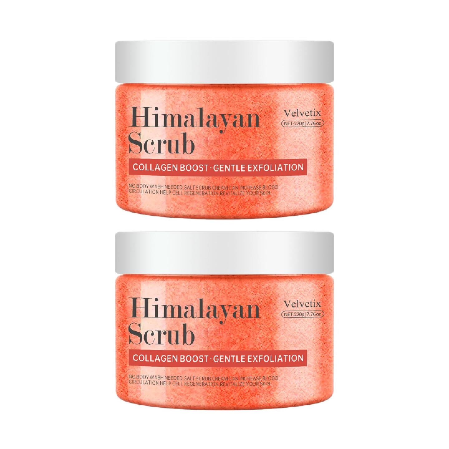 Hllozzi Himalayan Salt Scrub – Deep Exfoliating Body, Face & Hand Scrub with Collagen, Aloe Vera, Coconut & Jojoba – Moisturizing & Skin Repair Care