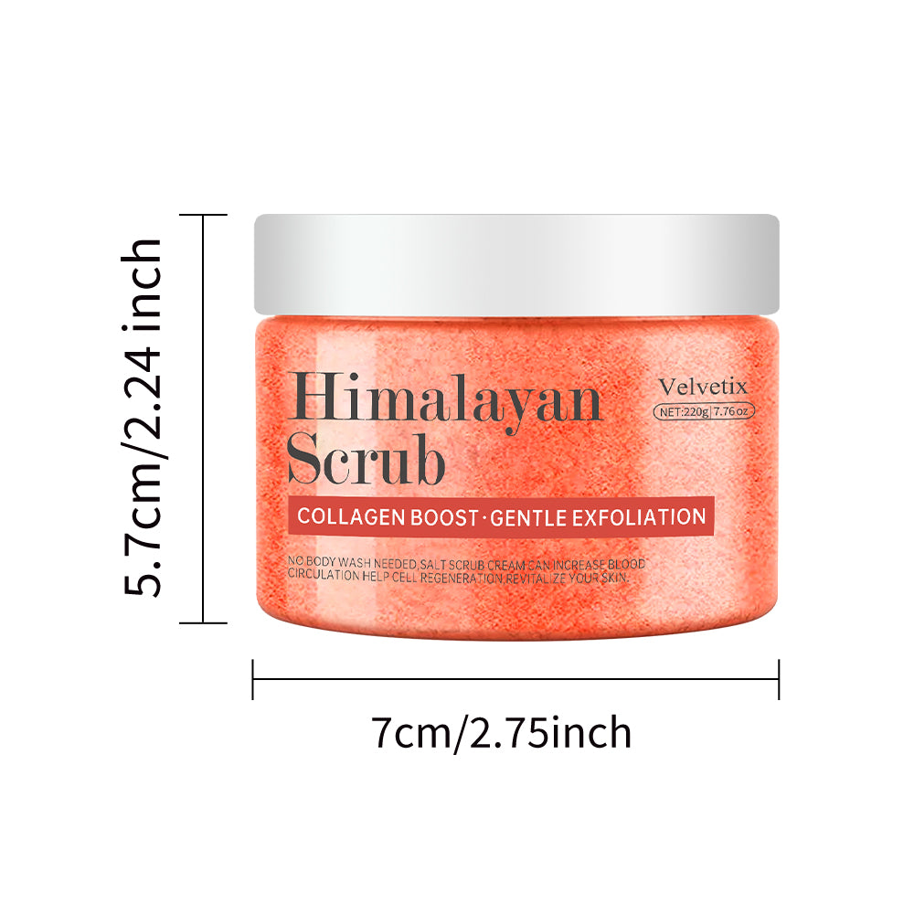 Hllozzi Himalayan Salt Scrub – Deep Exfoliating Body, Face & Hand Scrub with Collagen, Aloe Vera, Coconut & Jojoba – Moisturizing & Skin Repair Care