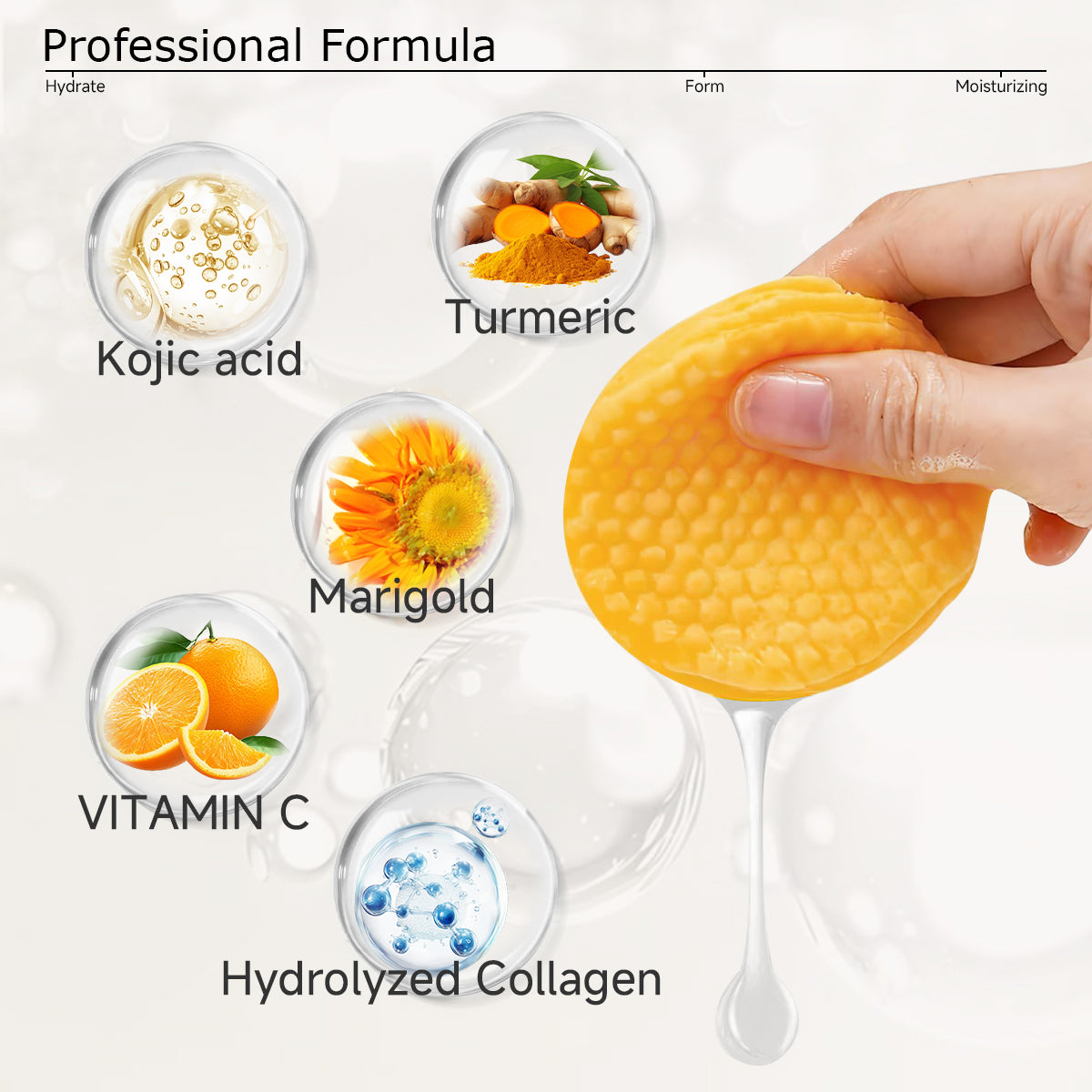 Turmeric Kojic Acid Cleansing Pads – Daily Gentle Peel for Dark Spots & Radiant Skin | Hydrating with Vitamin C, B5, Aloe Vera | 60 Count + Tweezers