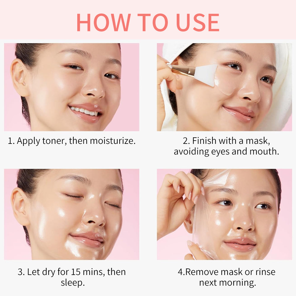 Hllozzi Overnight Collagen Wrapping Mask – Peel-Off Hydrating, Lifting & Glow Care – With Niacinamide, Ceramide NP & Hyaluronic Acid, 75ml