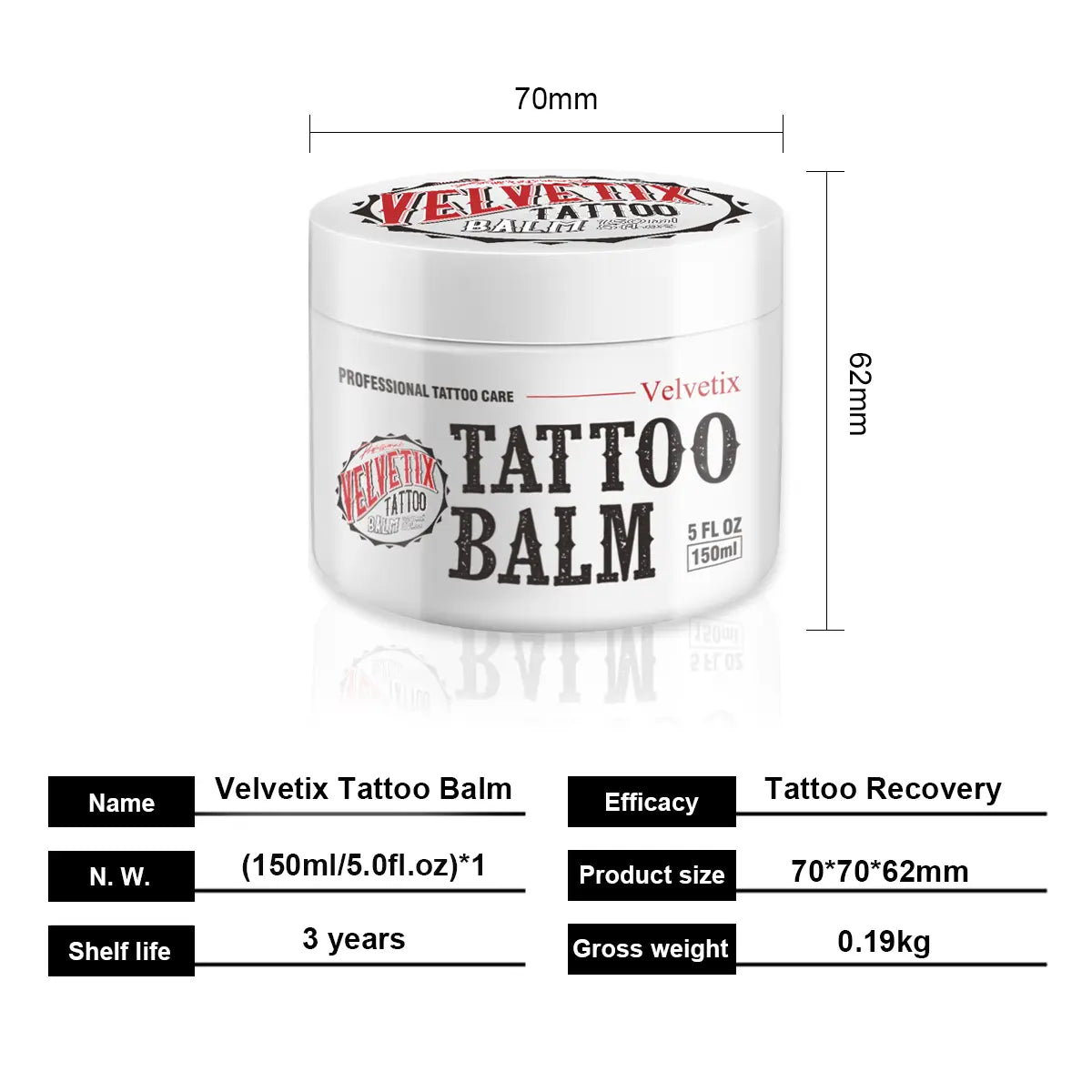 Velvetix Tattoo Balm product image for tattoo aftercare and skin comfort routine