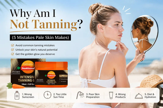 Why Am I Not Tanning? (5 Mistakes Pale Skin Makes) cover image for Velvetix pale skin outdoor tanning guide