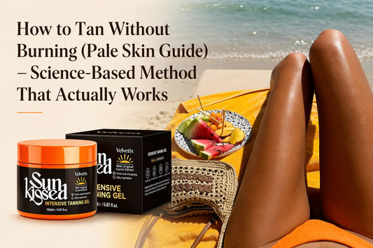 How to Look Less Pale Before Vacation cover image for Velvetix pale skin outdoor tanning guide