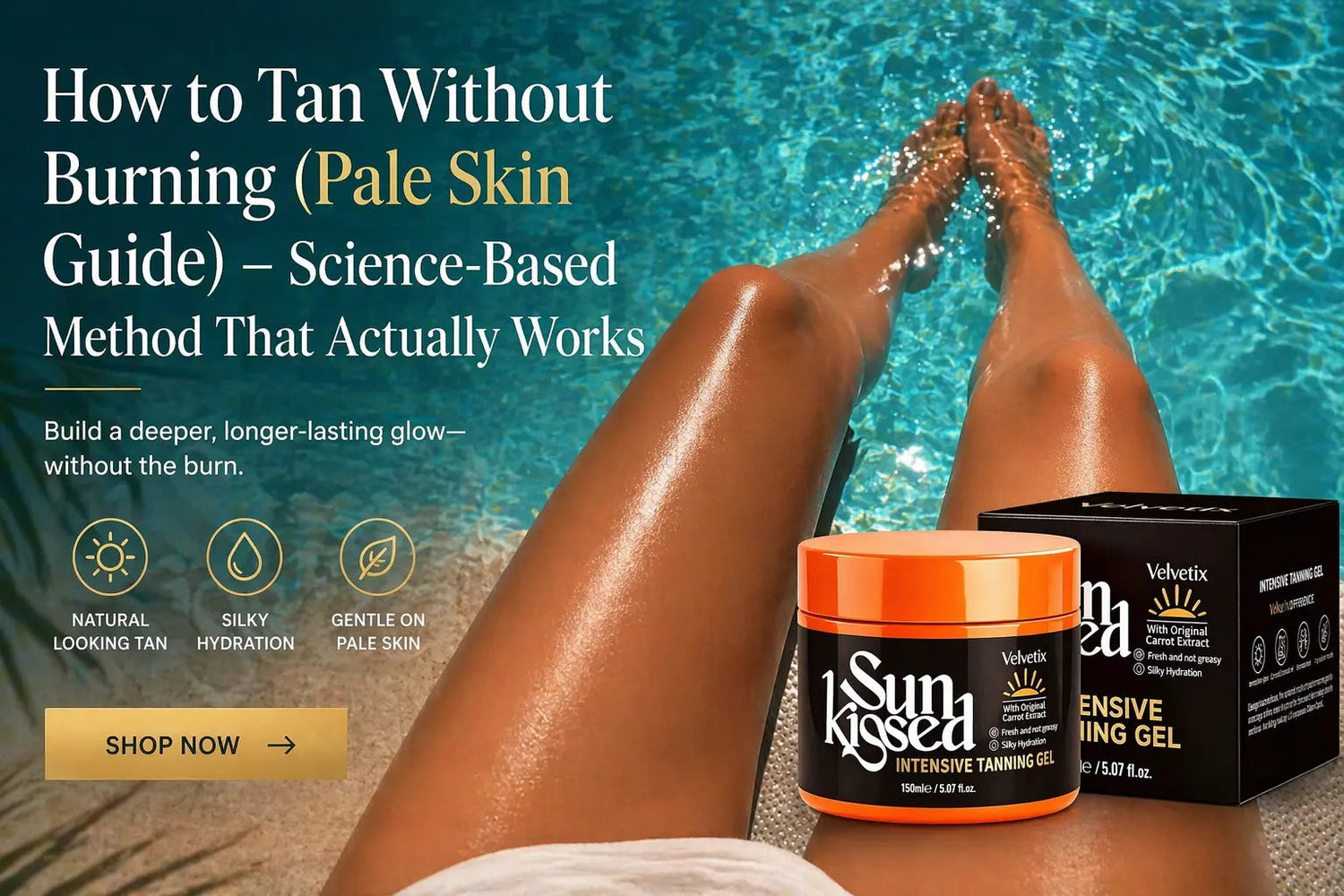 How to Get a Natural Tan on Pale Skin Without Looking Fake cover image for Velvetix pale skin outdoor tanning guide