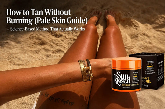 How Long Should Pale Skin Tan Outside? cover image for Velvetix pale skin outdoor tanning guide