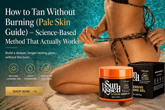 How to Boost Your Outdoor Tan Before Vacation cover image for Velvetix pale skin outdoor tanning guide