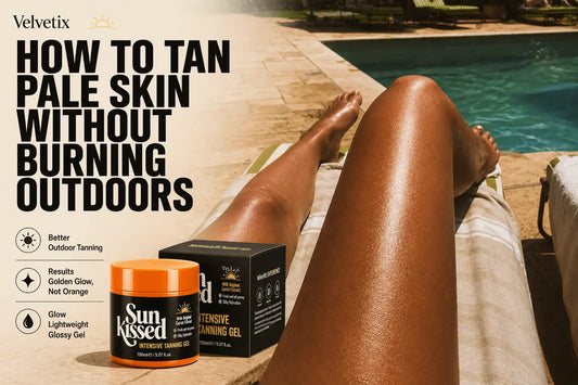 Safe Tanning Tips for Beginners cover image for Velvetix pale skin outdoor tanning guide