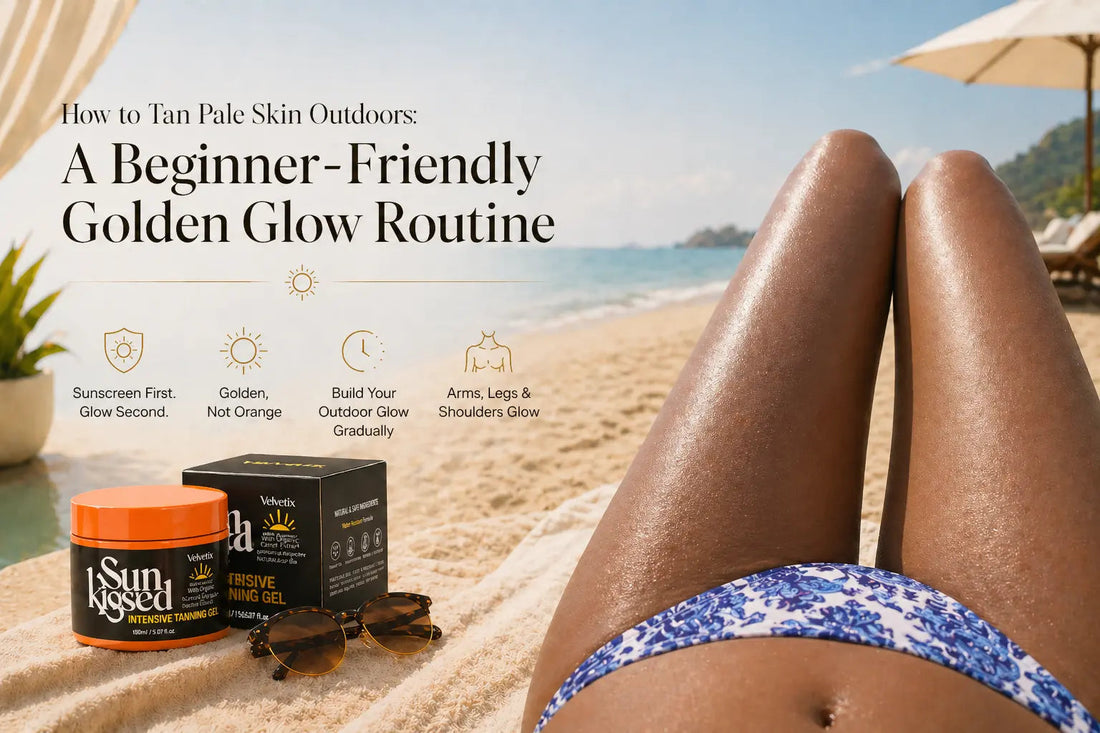 Why Pale Skin Looks Orange With Some Tanning Products cover image for Velvetix pale skin outdoor tanning guide