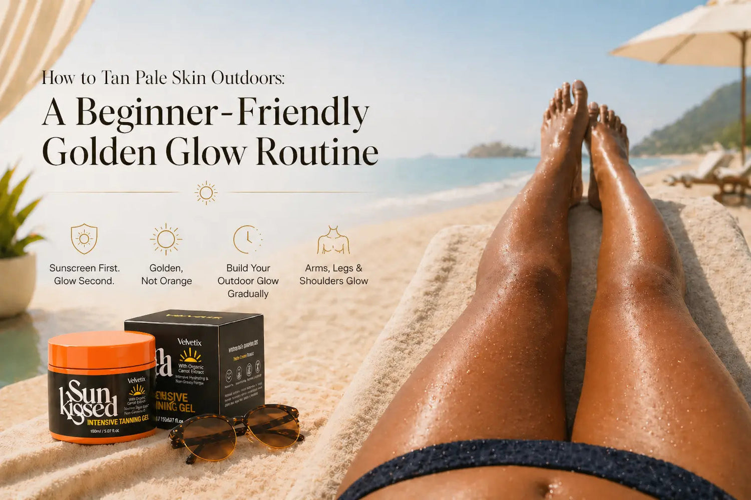 Do Tanning Accelerators Work on Pale Skin? cover image for Velvetix pale skin outdoor tanning guide