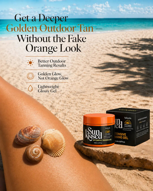 How to Make Pale Legs Look More Sun-Kissed cover image for Velvetix pale skin outdoor tanning guide