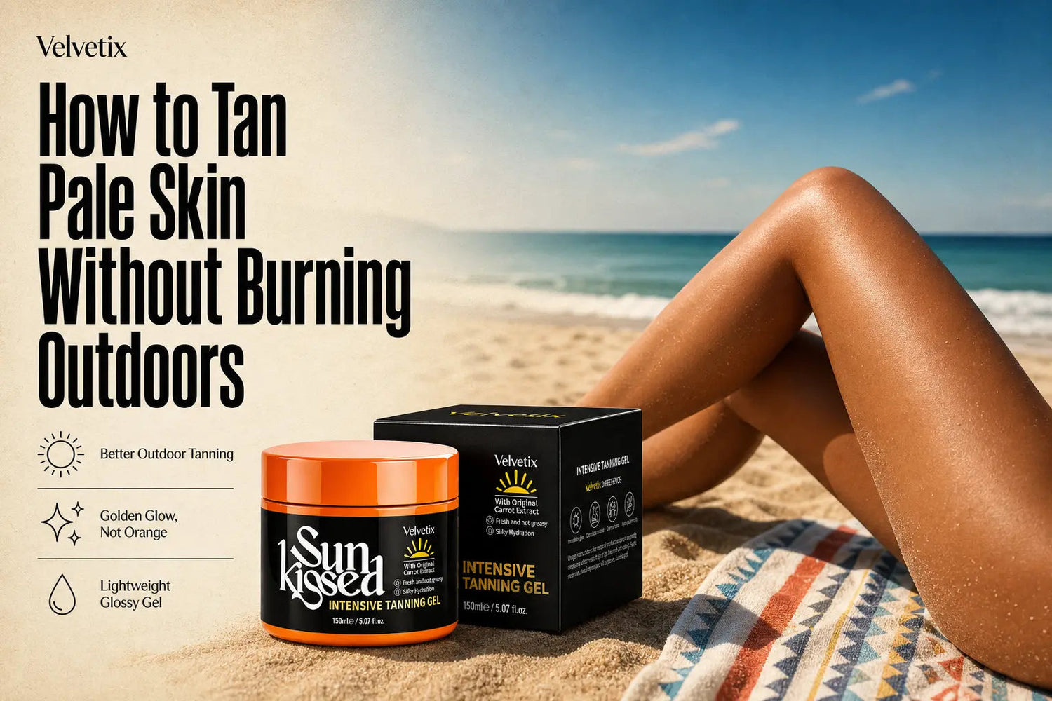 Outdoor Tanning Gel vs Tanning Oil: Which Is Better? cover image for Velvetix outdoor tanning product comparison