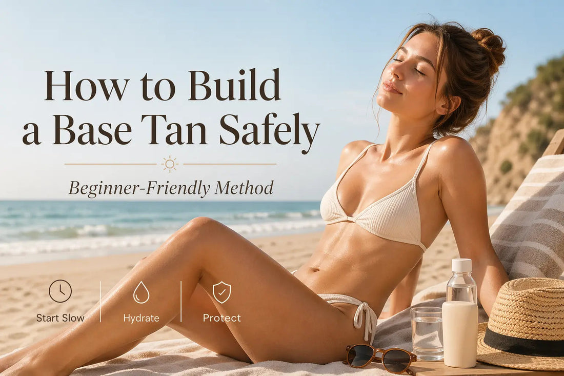 How to Build a Gradual Base Tan Outdoors cover image for Velvetix pale skin outdoor tanning guide