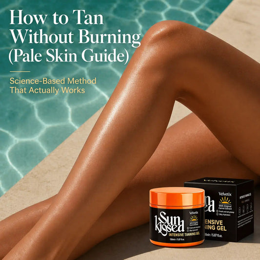 How to Keep Outdoor Tanning Sessions Short and Gradual cover image for Velvetix pale skin outdoor tanning guide
