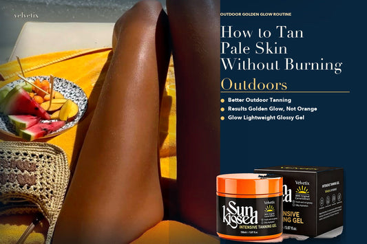 Outdoor Tanning Gel for Pale Skin: How It Works and Who It's For cover image for Velvetix pale skin outdoor tanning guide