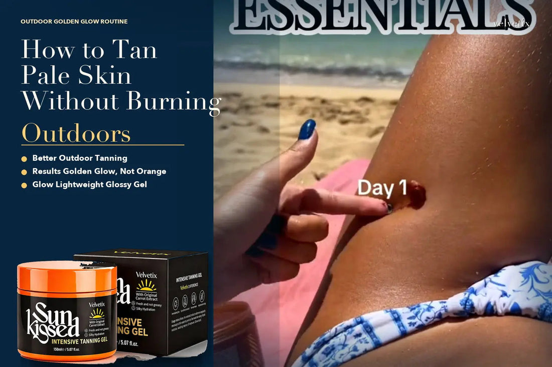 Sunscreen First or Tanning Gel First? cover image for SPF-first Velvetix outdoor tanning safety guide