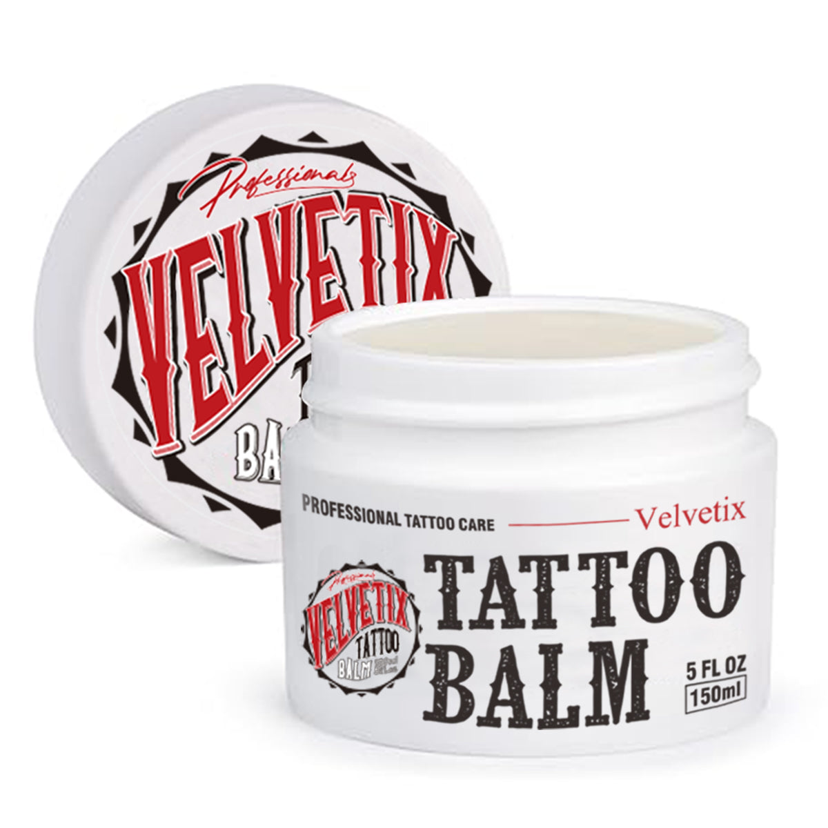 Velvetix Vegan Tattoo Balm for Sensitive Skin – Calms Red, Irritated & Itchy Skin – Fragrance-Free & Paraben-Free, 5oz