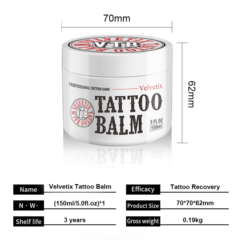 Velvetix Tattoo Balm for Sensitive Skin – Soothing Vegan Aftercare for Irritated, Itchy or Red Skin – Fragrance-Free, Paraben-Free, 5oz