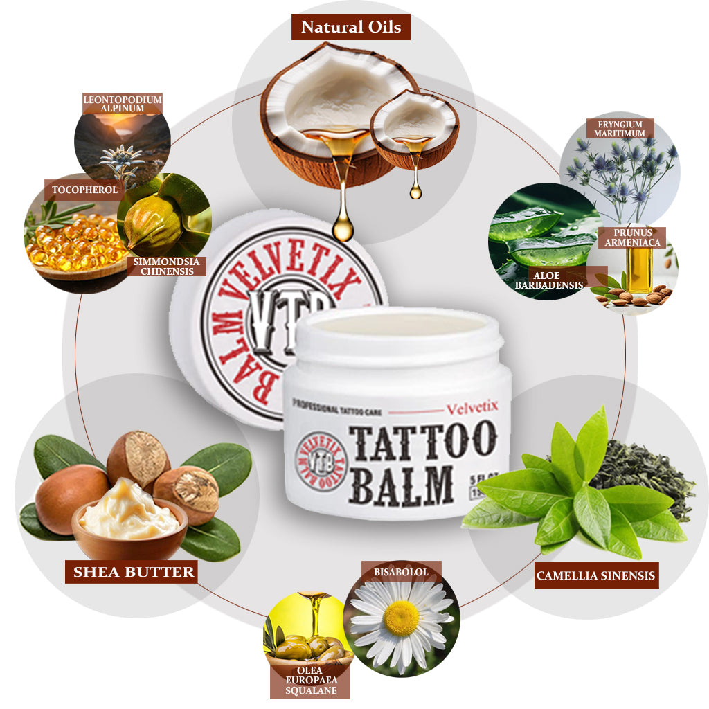 Velvetix Tattoo Balm for Sensitive Skin – Soothing Vegan Aftercare for Irritated, Itchy or Red Skin – Fragrance-Free, Paraben-Free, 5oz