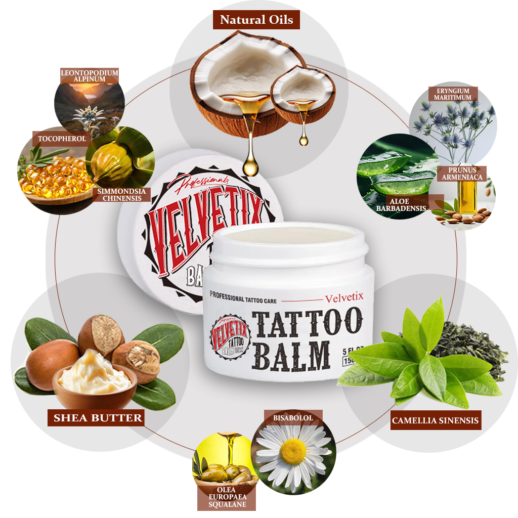 Velvetix Vegan Tattoo Balm for Sensitive Skin – Calms Red, Irritated & Itchy Skin – Fragrance-Free & Paraben-Free, 5oz