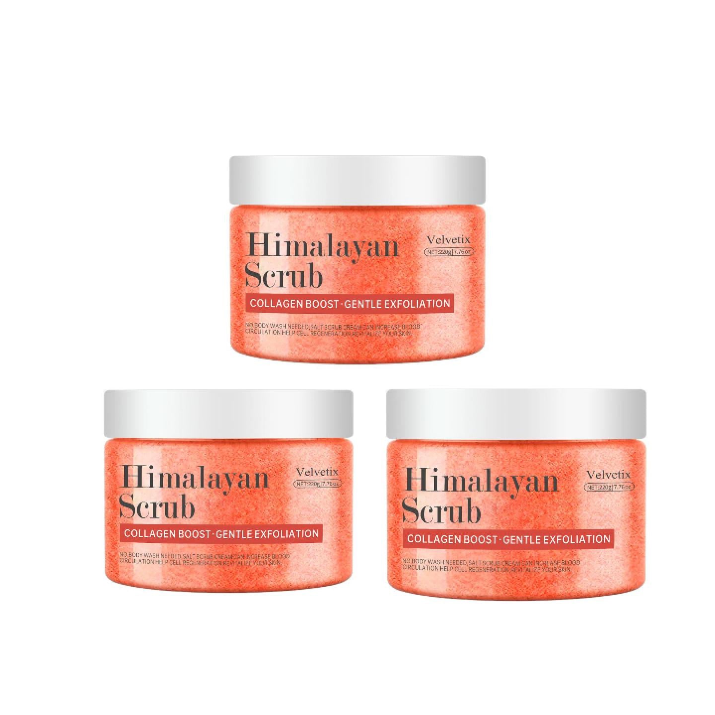 Hllozzi Himalayan Salt Scrub – Deep Exfoliating Body, Face & Hand Scrub with Collagen, Aloe Vera, Coconut & Jojoba – Moisturizing & Skin Repair Care