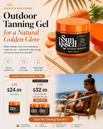 Velvetix Fast Tanning Gel bundle image for pale skin summer outdoor glow routine