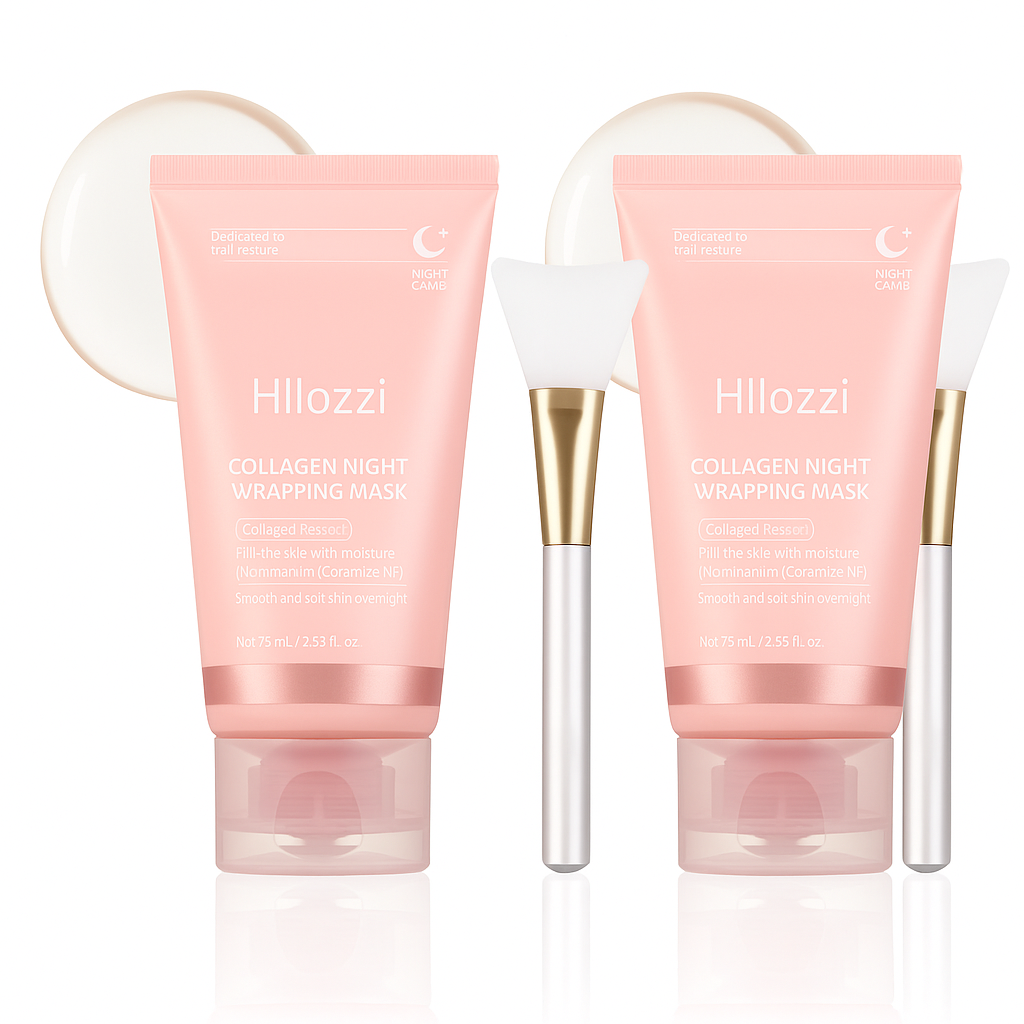 Hllozzi Overnight Collagen Wrapping Mask – Peel-Off Hydrating, Lifting & Glow Care – With Niacinamide, Ceramide NP & Hyaluronic Acid, 75ml