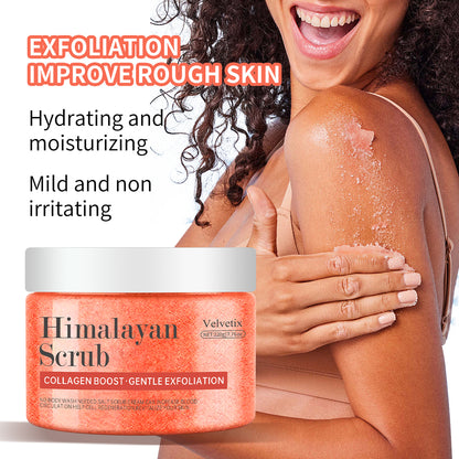Hllozzi Himalayan Salt Scrub – Deep Exfoliating Body, Face & Hand Scrub with Collagen, Aloe Vera, Coconut & Jojoba – Moisturizing & Skin Repair Care