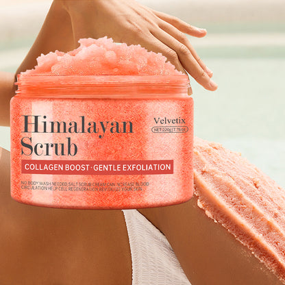 Hllozzi Himalayan Salt Scrub – Deep Exfoliating Body, Face & Hand Scrub with Collagen, Aloe Vera, Coconut & Jojoba – Moisturizing & Skin Repair Care