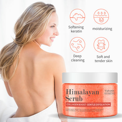 Hllozzi Himalayan Salt Scrub – Deep Exfoliating Body, Face & Hand Scrub with Collagen, Aloe Vera, Coconut & Jojoba – Moisturizing & Skin Repair Care