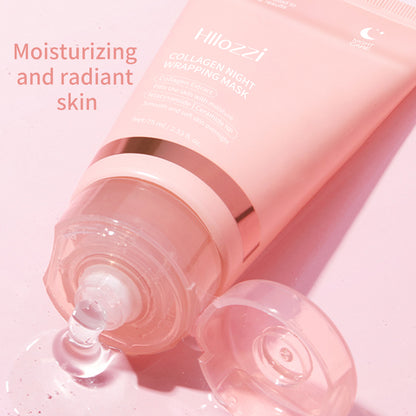 Hllozzi Overnight Collagen Wrapping Mask – Peel-Off Hydrating, Lifting & Glow Care – With Niacinamide, Ceramide NP & Hyaluronic Acid, 75ml