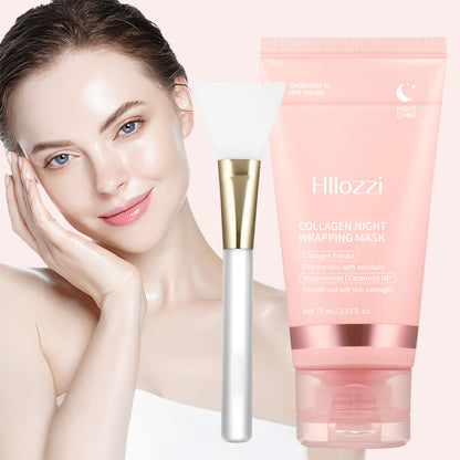 Hllozzi Overnight Collagen Wrapping Mask – Peel-Off Hydrating, Lifting & Glow Care – With Niacinamide, Ceramide NP & Hyaluronic Acid, 75ml