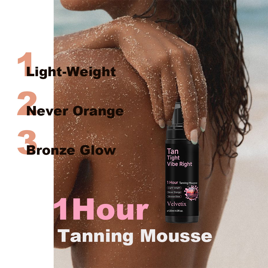 Velvetix Dark Self Tanner – Love at First Tan Mousse, 1 Hour Express, No Orange, No Smell, Vegan & Smooth Moisturizing Bronze Finish – 4.0 Fl Oz