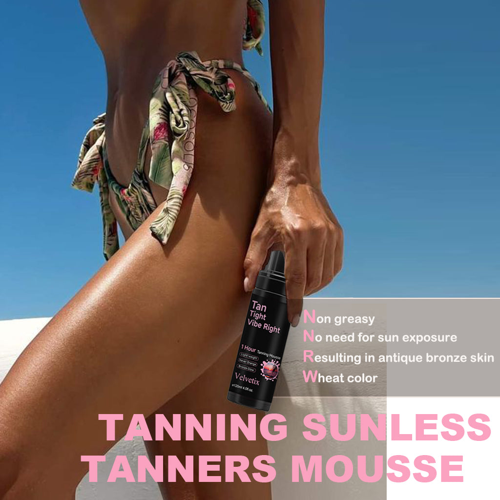 Velvetix Dark Self Tanner – Love at First Tan Mousse, 1 Hour Express, No Orange, No Smell, Vegan & Smooth Moisturizing Bronze Finish – 4.0 Fl Oz