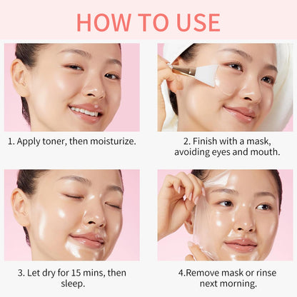 Hllozzi Overnight Collagen Wrapping Mask – Peel-Off Hydrating, Lifting & Glow Care – With Niacinamide, Ceramide NP & Hyaluronic Acid, 75ml