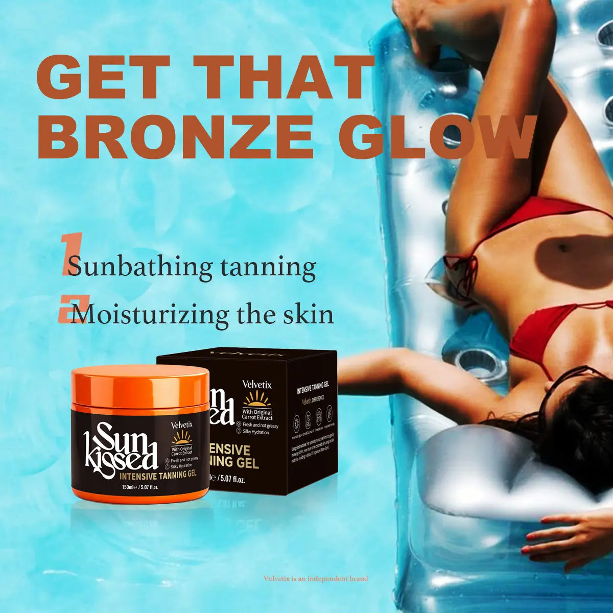 Velvetix Fast Tanning Gel bundle image for pale skin summer outdoor glow routine