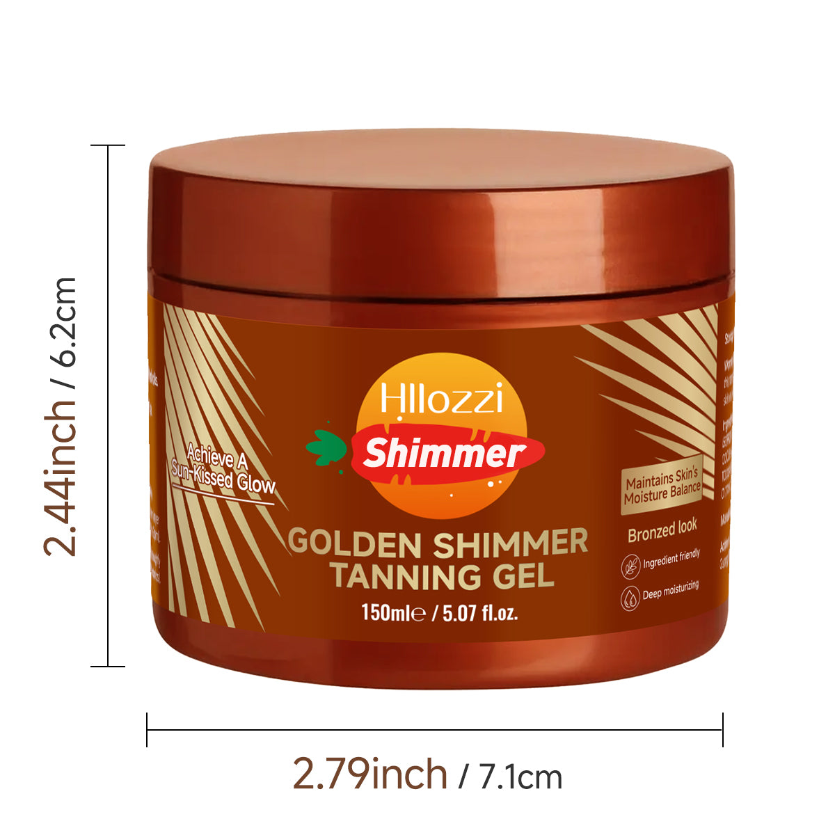 Hllozzi Golden Shimmer Tanning Gel | Fast Tan Enhancer for Indoor & Outdoor