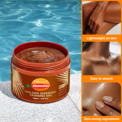 Hllozzi Golden Shimmer Tanning Gel | Fast Tan Enhancer for Indoor & Outdoor