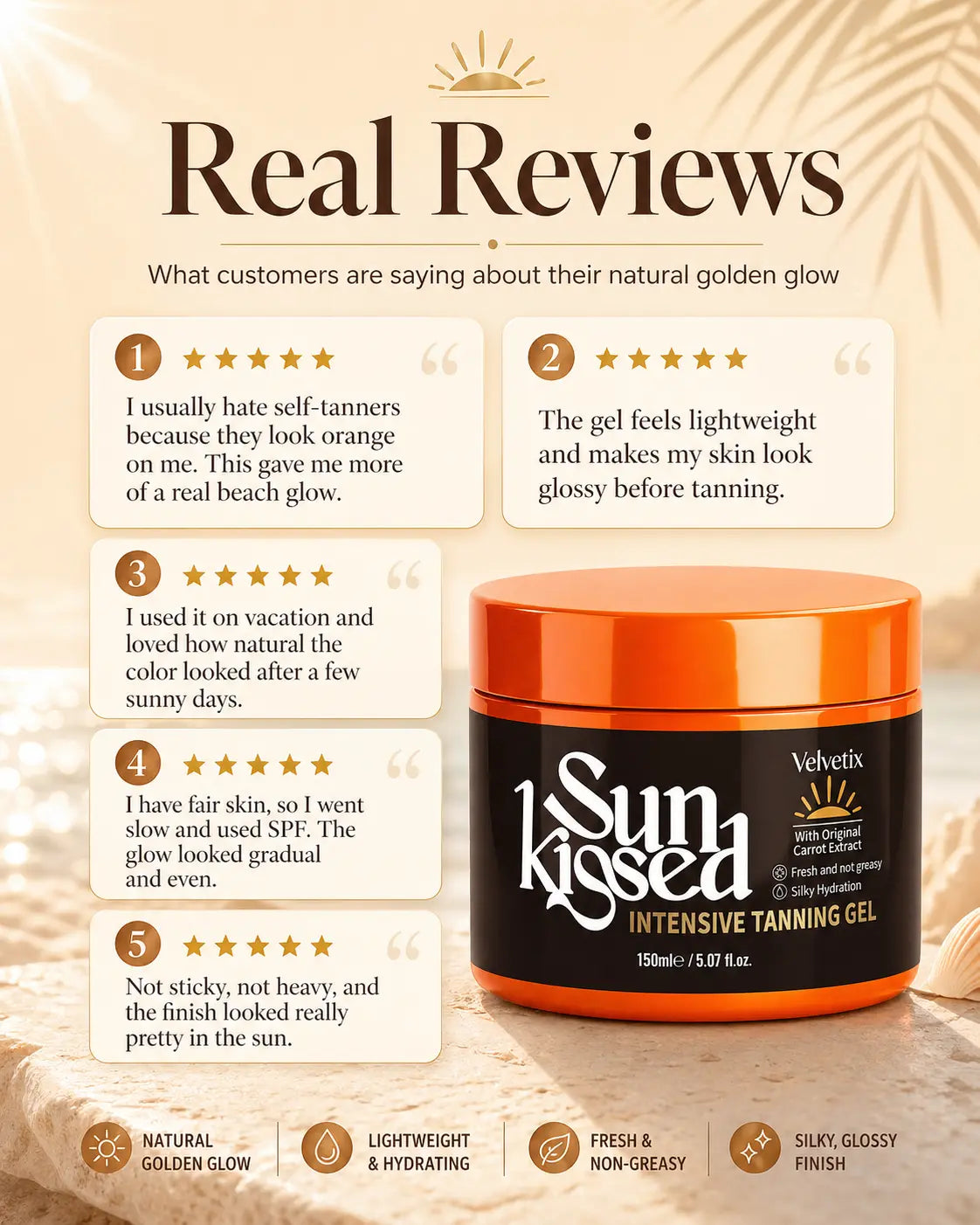 Velvetix Fast Tanning Gel bundle image for pale skin summer outdoor glow routine